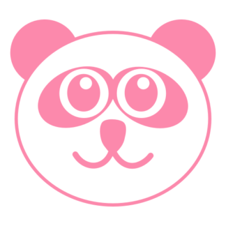 Smiling Panda Decal (Pink)